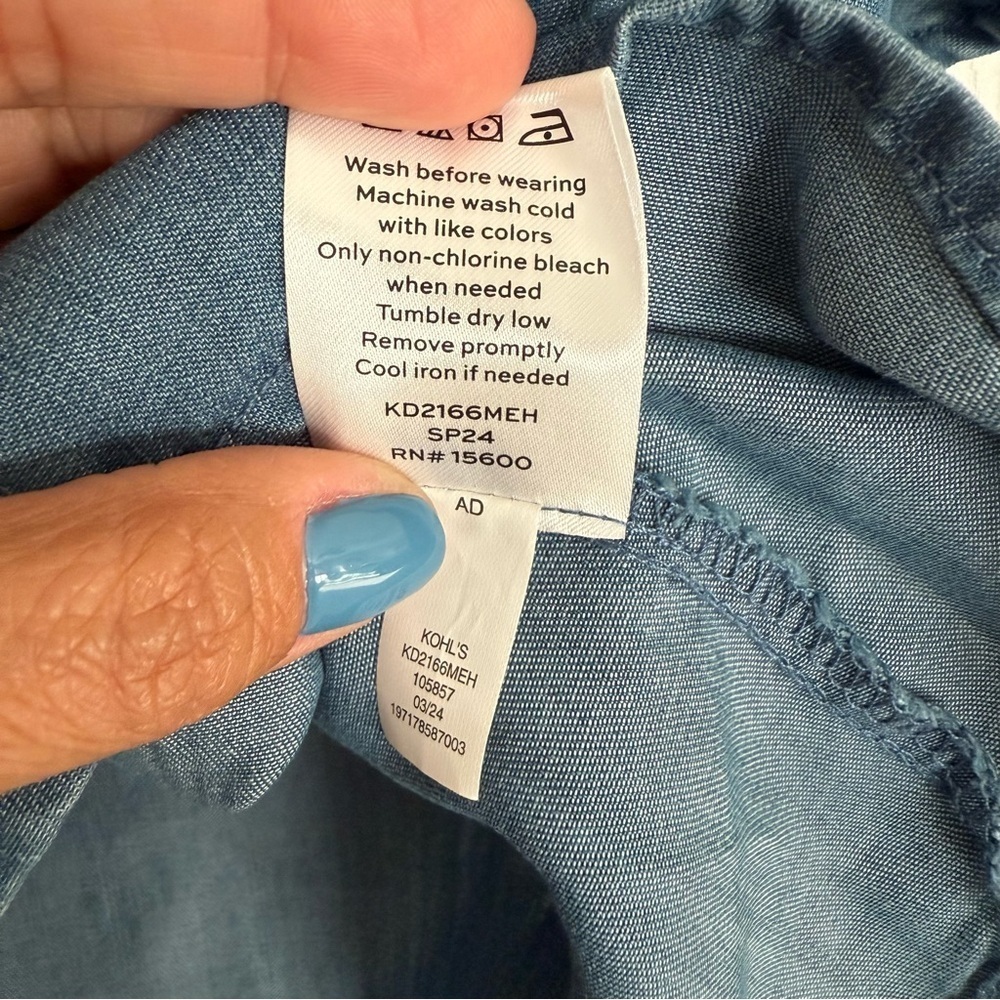 NWT Draper James Denim Ruffle Blouse Size Small - Picture 5 of 10